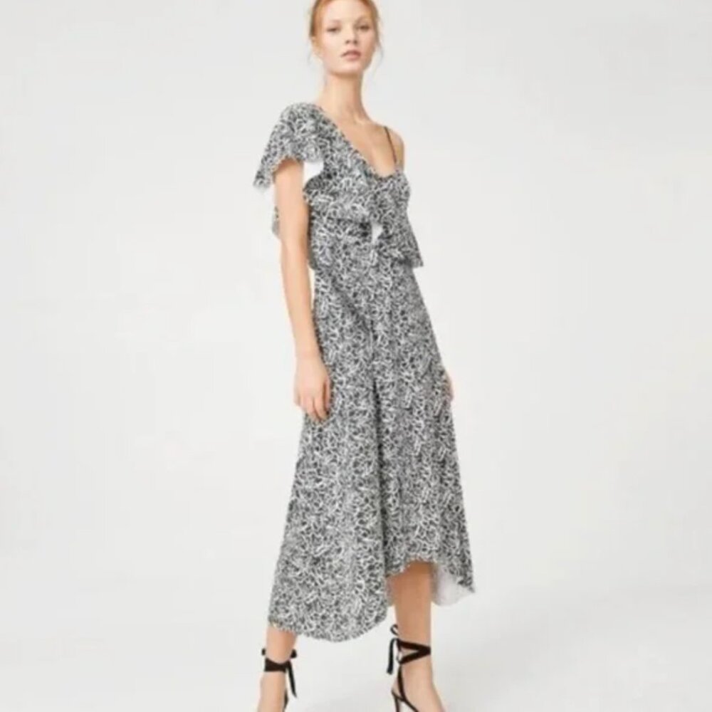 Club Monaco Black and White Asymmetrical Dress